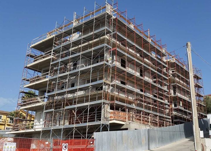 lavori edili su un palazzo