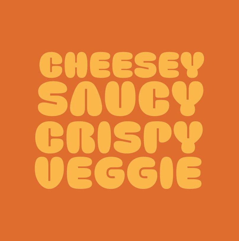 Orange text on an orange background: