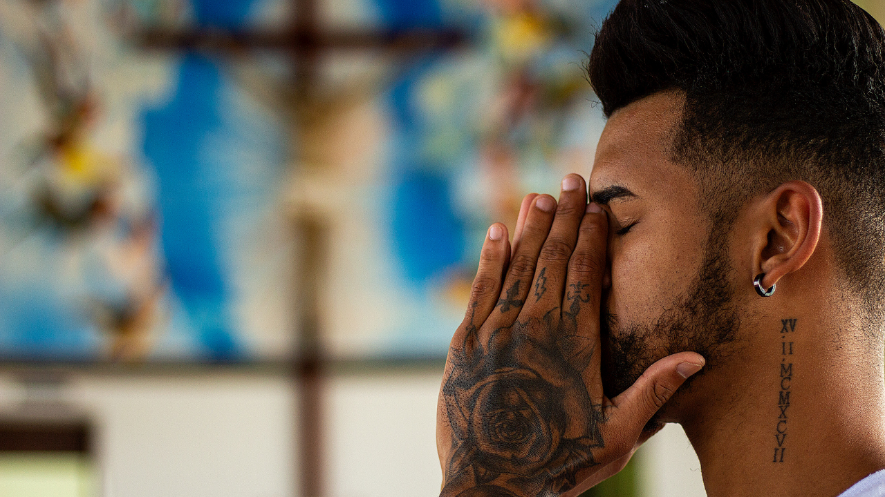 man praying