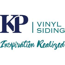 KP Vinyl Siding logo with teal “Inspiration Realized” tagline on white background