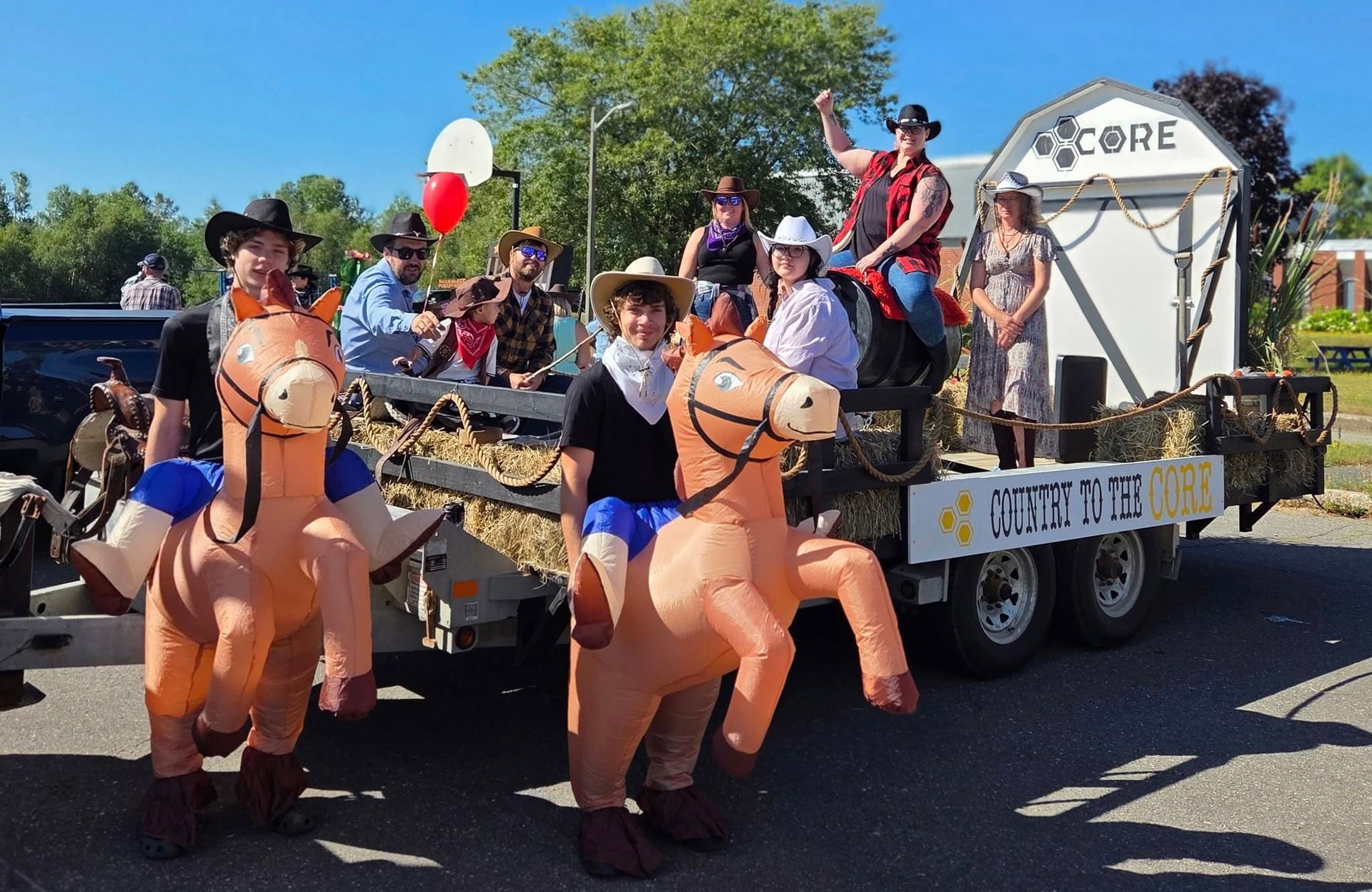 parade float with balloons during Festival on the Bend