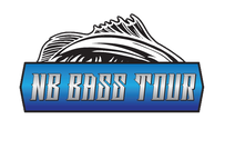 Logo for the NB Bass Tour, featuring a fish leaping out of water above a blue banner
