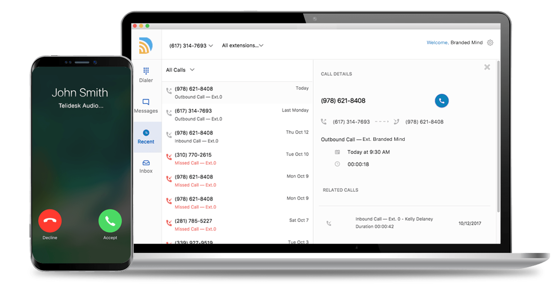 Telidesk call recording