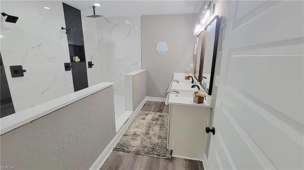 dual zone shower double vanity glass shower custom tile