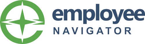Employee Navigator logo: Green compass rose within a circle, text 