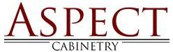 A logo for aspect cabinetry is shown on a white background.