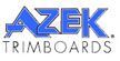 The azek trimboards logo is blue and white on a white background.