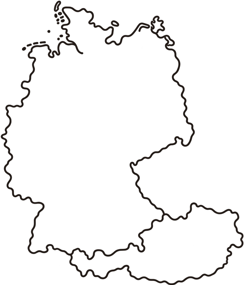 Karte von Deutschland und Österreich
