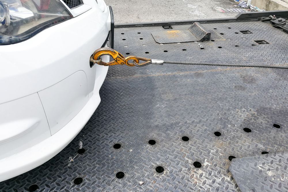 A Yellow Towing Hook Attached — JP's Towing and Transport in Murphy's Creek, QLD