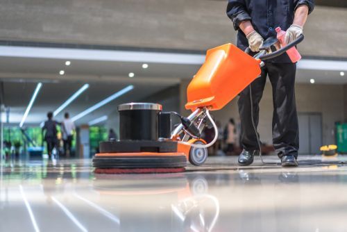 Hard surface floor care for commercial buildings