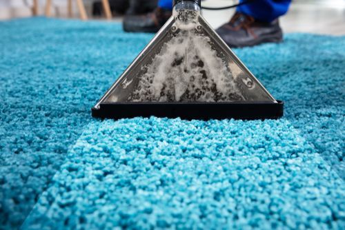 Commercial carpet cleaning using professional extraction equipment