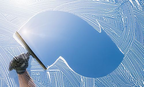 Interior window cleaning for commercial office buildings