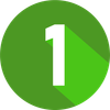 grünes Icon mit der Zahl 1