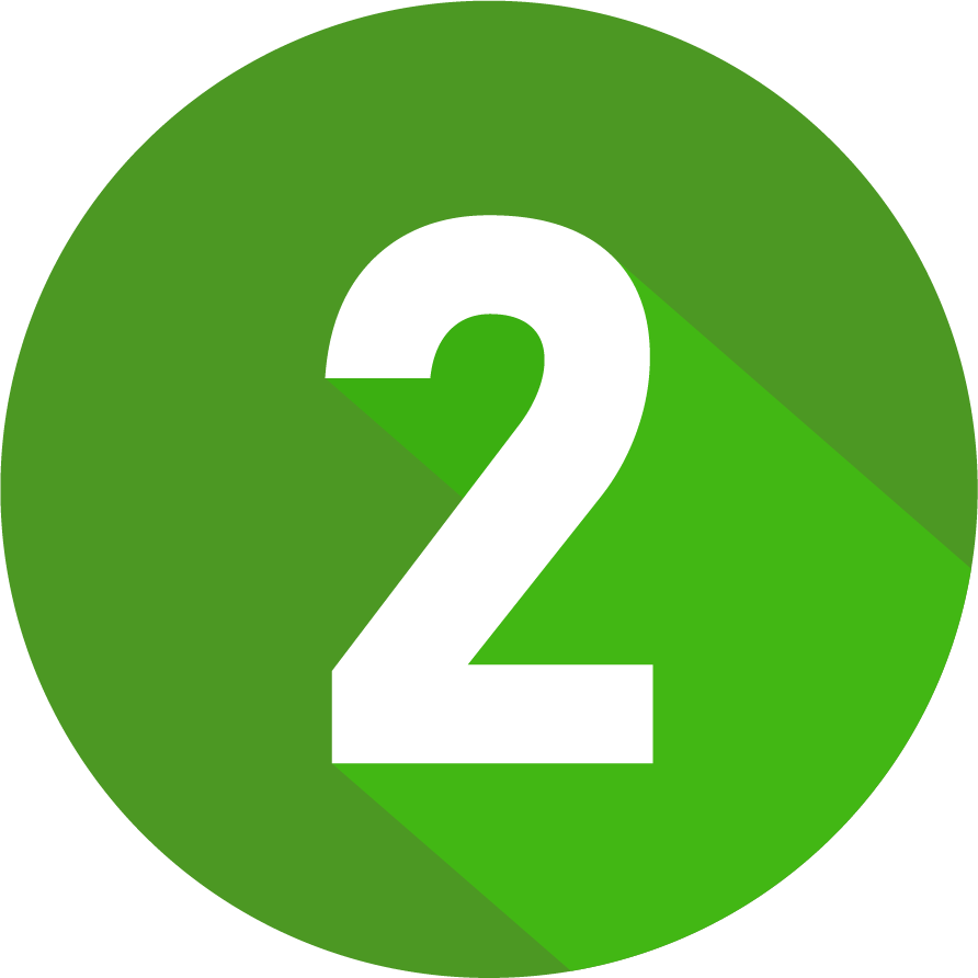 grünes Icon mit der Zahl 2