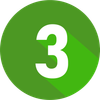 grünes Icon mit der Zahl 3