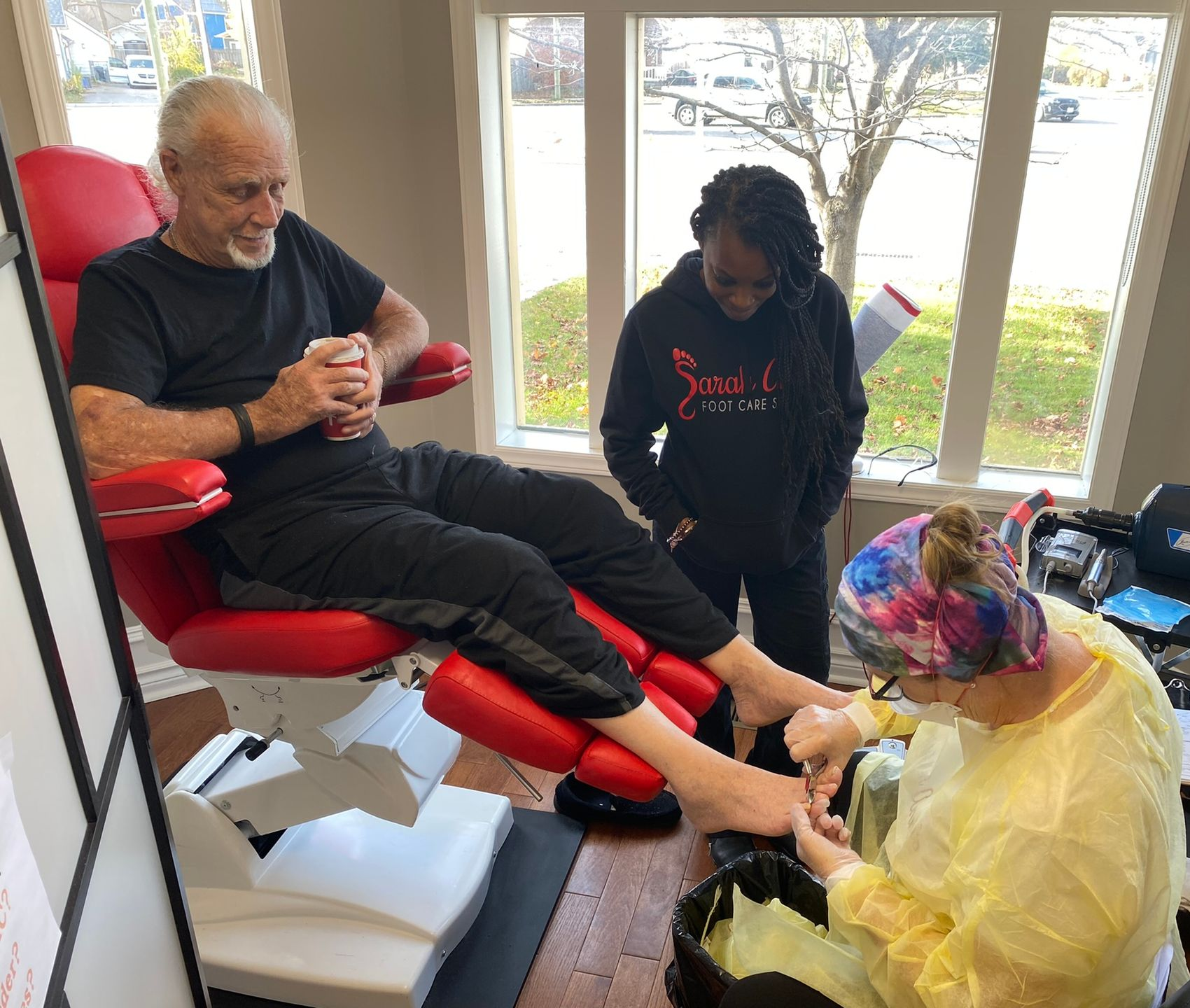 Nursing foot care classroom set-up during nurse foot care training in Ontario Canada