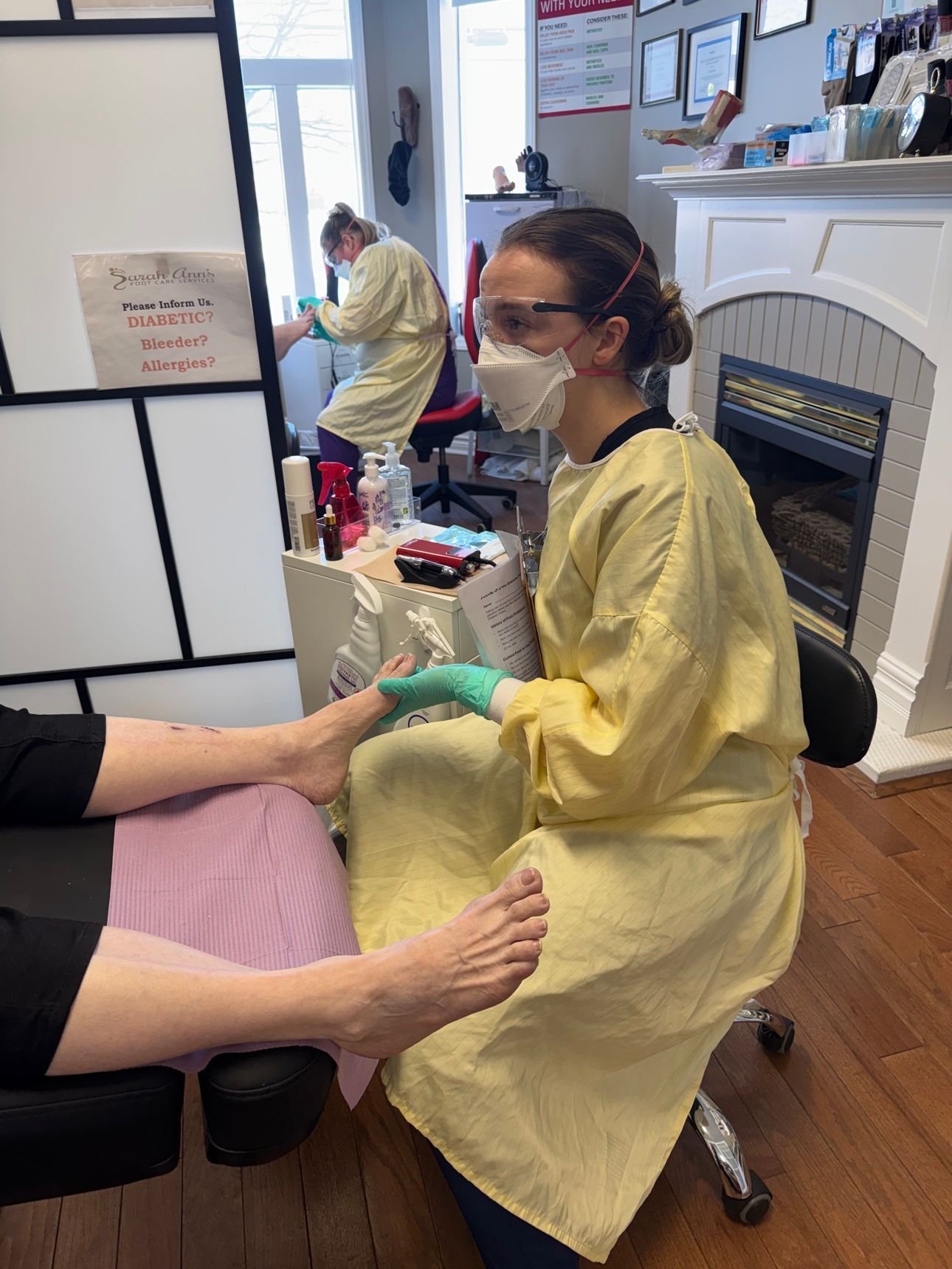 Student treating a client at the treatment chair