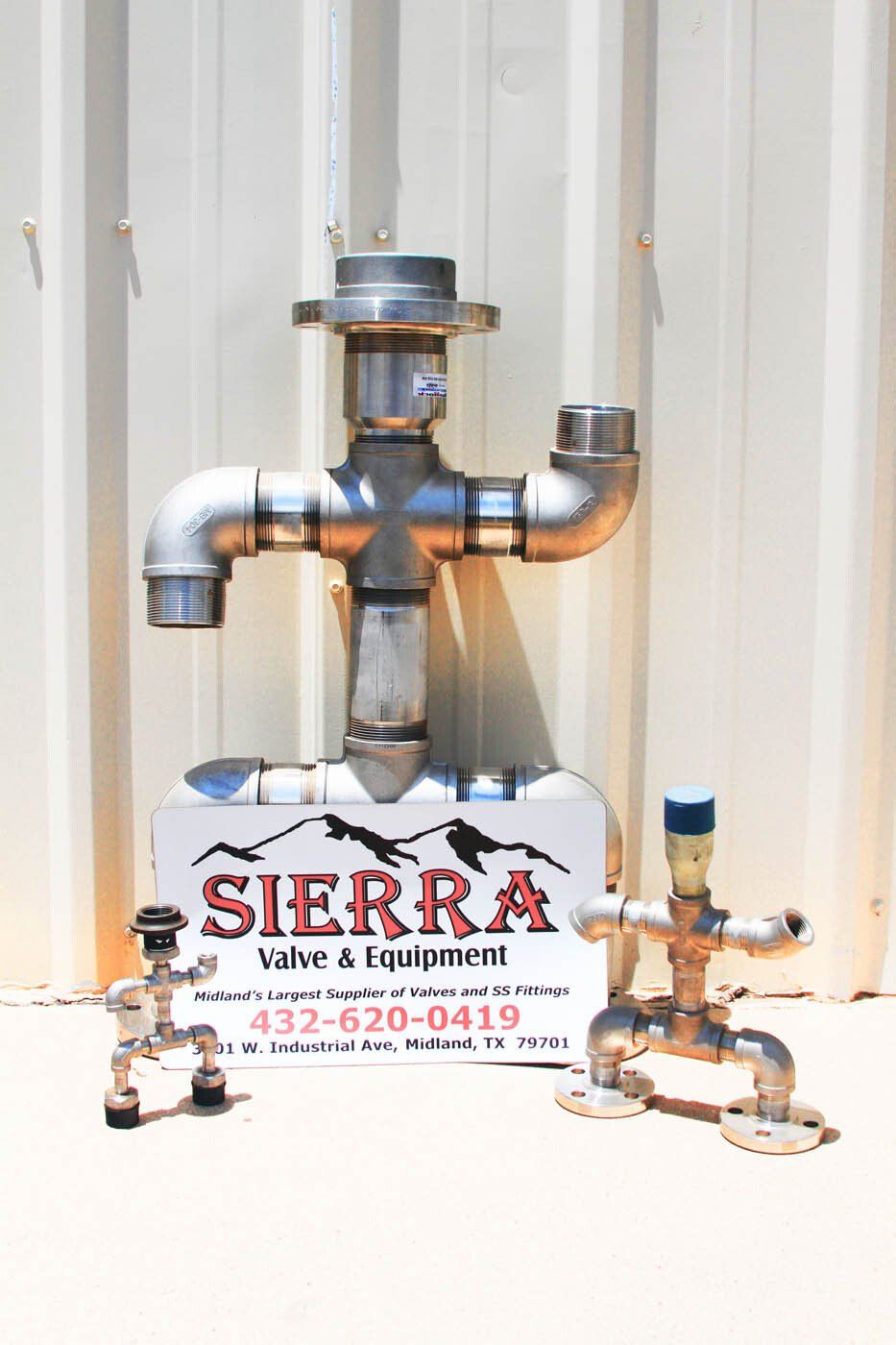 Sierra Valve & Equipment Inc Logo and Valve Sculptures