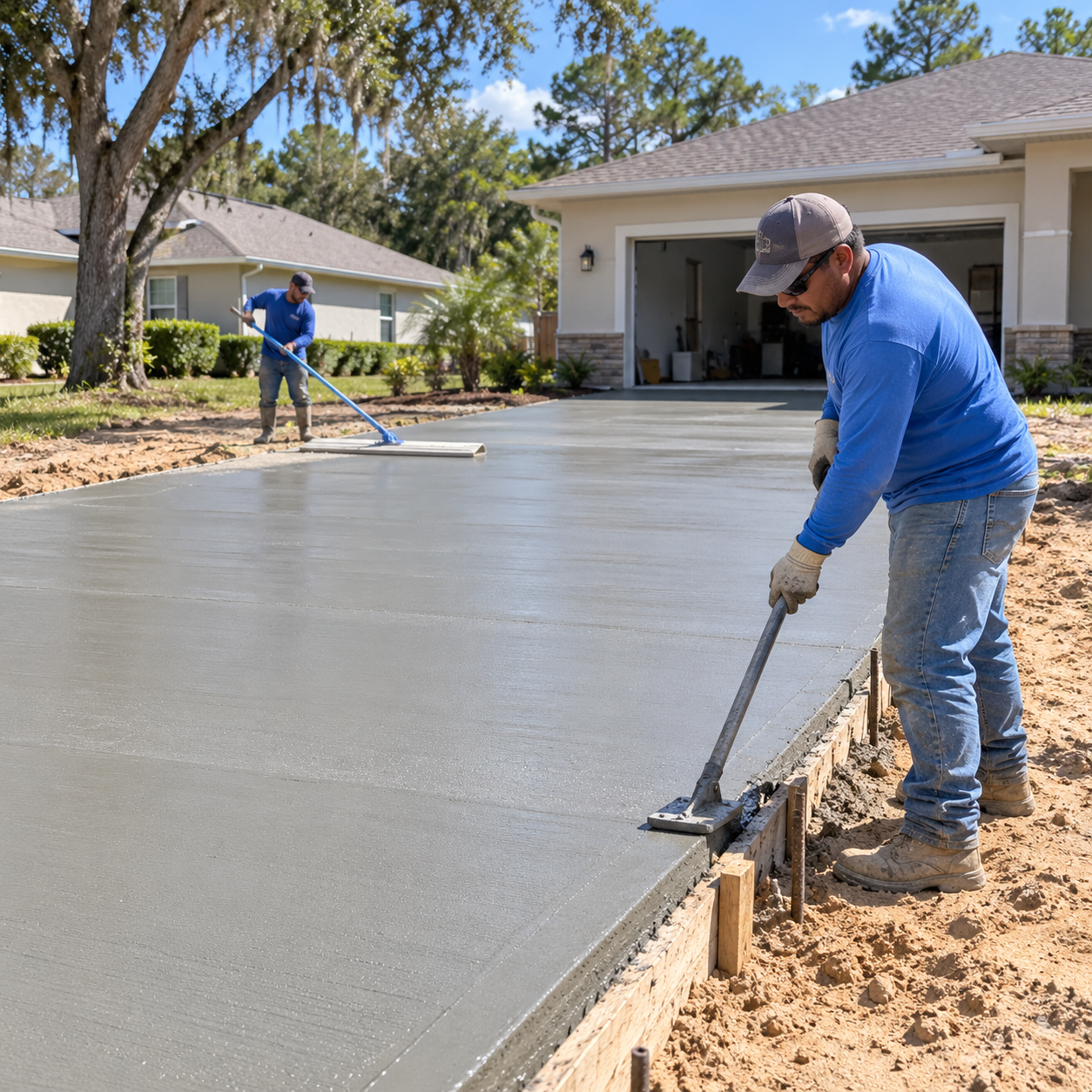 Contractor preparing a compacted base covered under a workmanship warranty