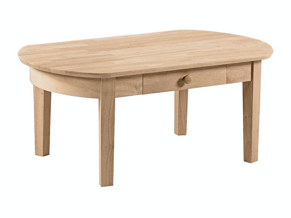 A wooden table with two drawers underneath it on a white background.