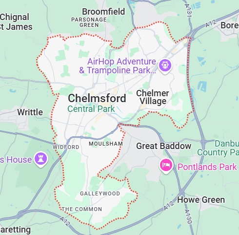 map of the chelmsford area
