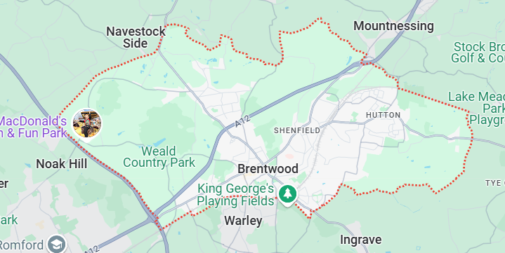 map of the brentwood area