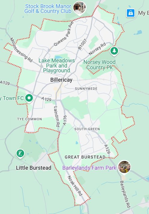 map of billericay