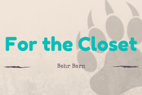 Book cover reading “For the Closet” by Behr Barn on a beige background with faint gray shapes