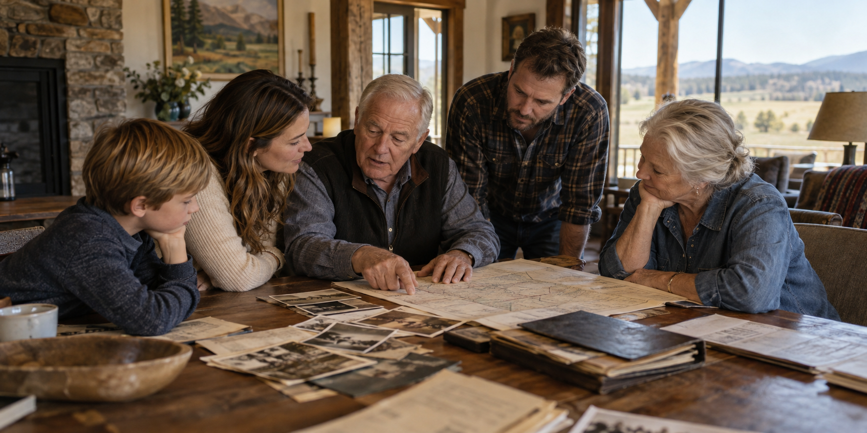Family gathered to discuss selling the family farm.