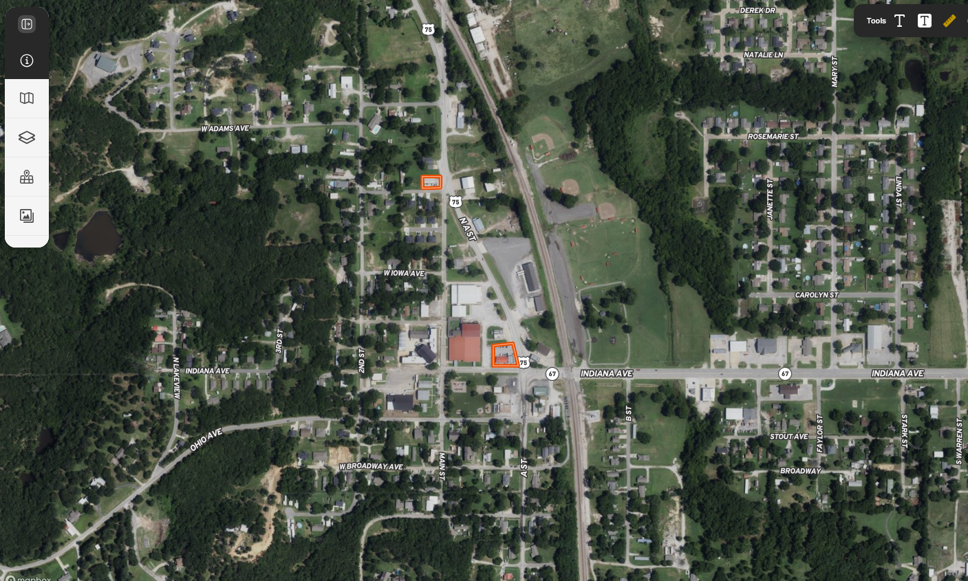 Click to view interactive maps on Land ID Keifer Commerical Property Auction