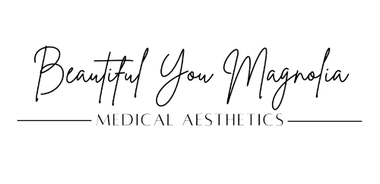 Logo for Beautiful You Magnolia Medical Aesthetics, with a script font and a line below 