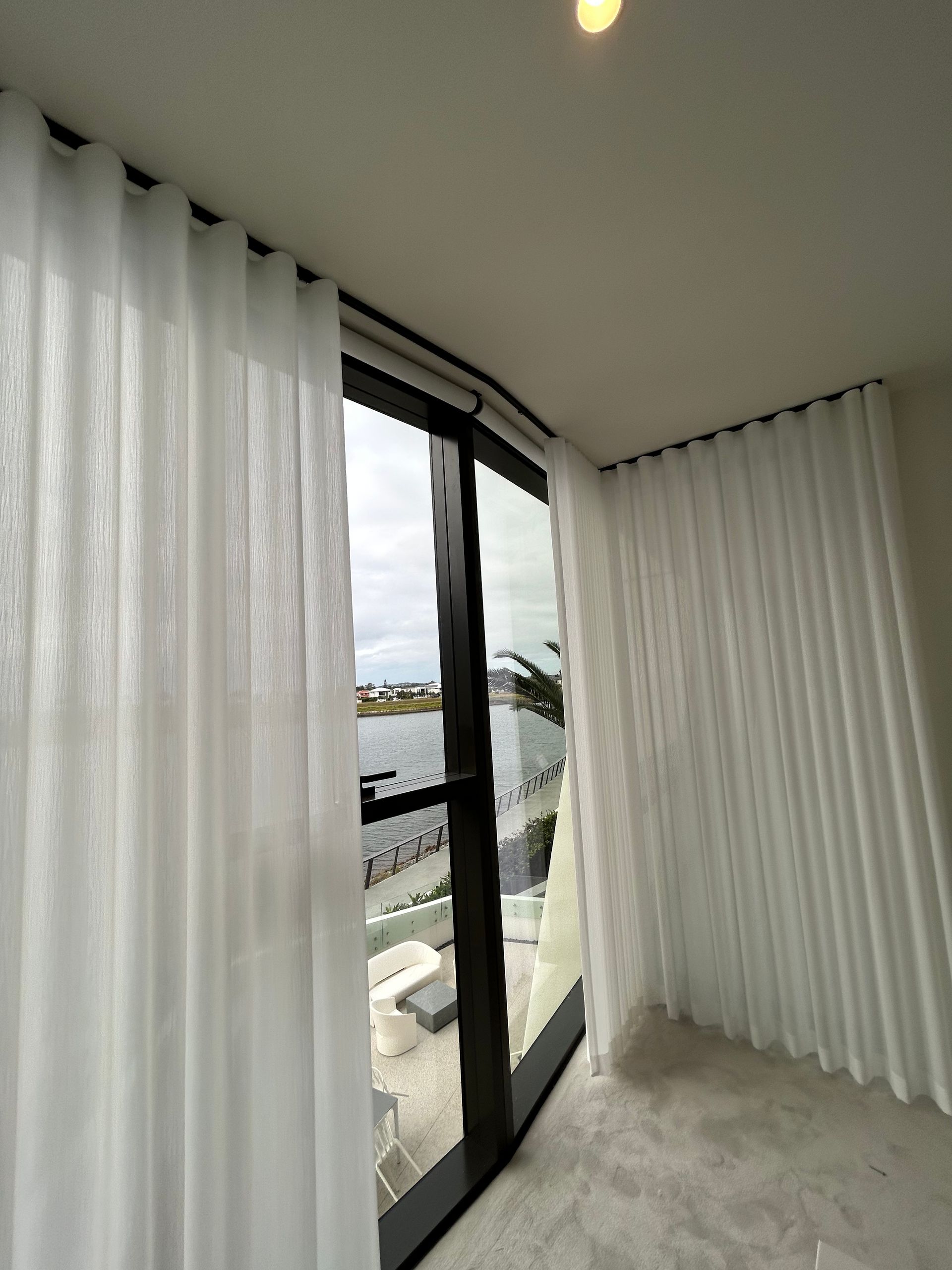 Sheer Curtains with Roller Blinds Tweed Heads