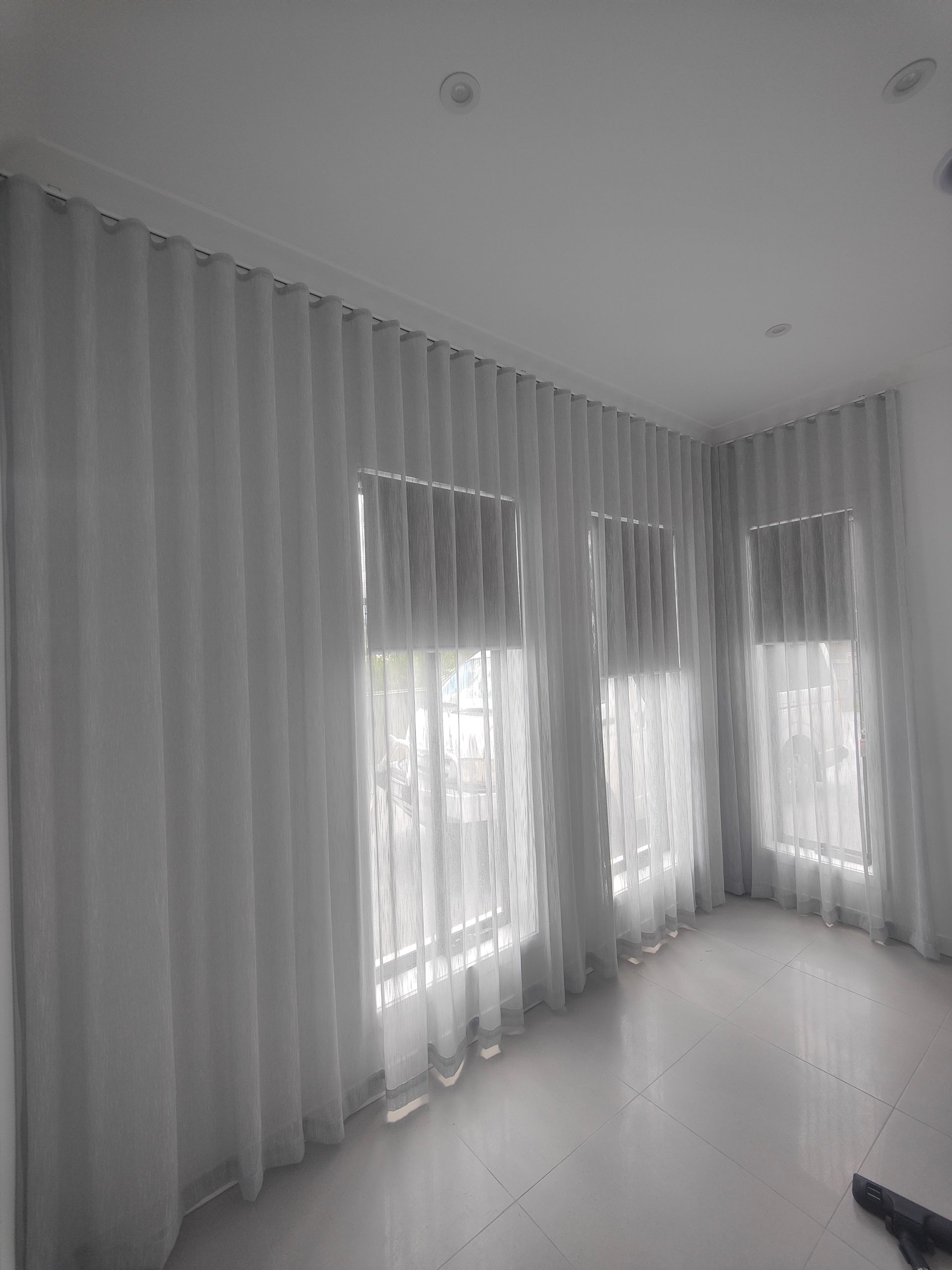 Sheer Curtains with Roller Blinds installers Gold Coast