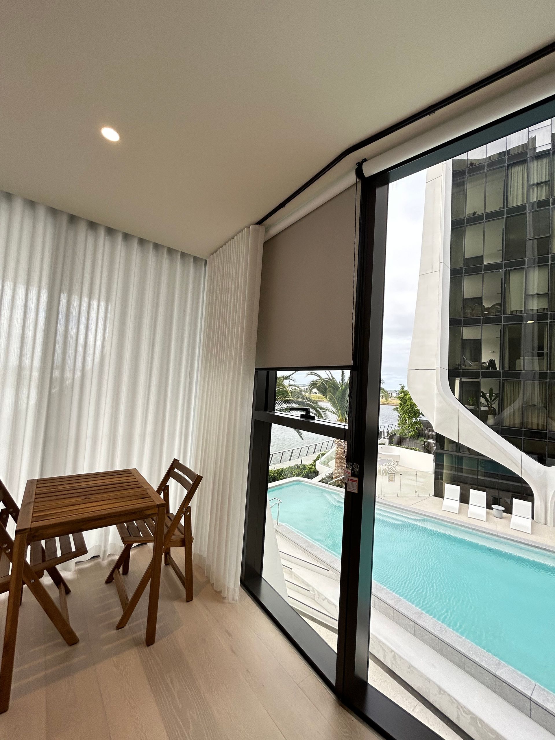 Custom made Sheer Curtains with Roller Blinds Tweed Heads