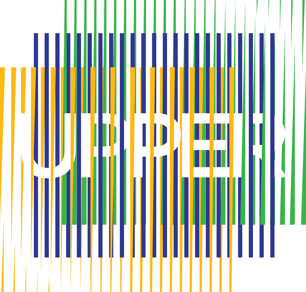 Colorful vertical stripes over the word “PPE” in white on a blue background.