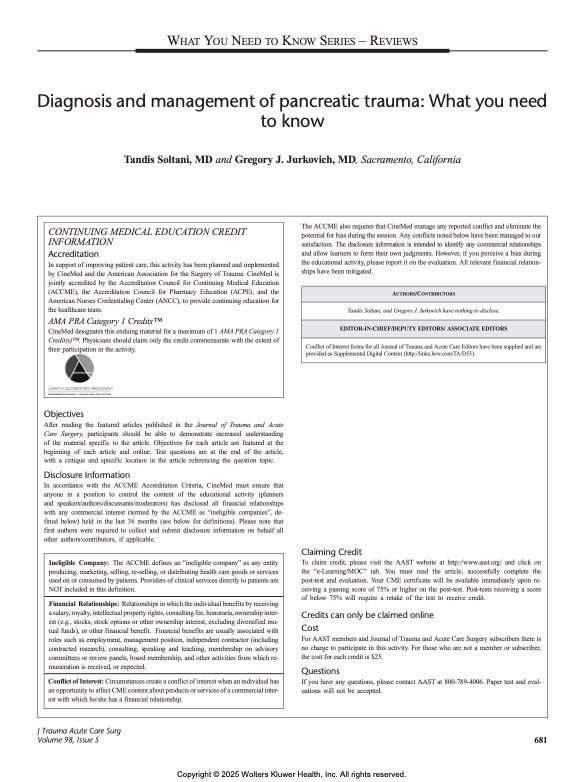 Journal article title page titled 