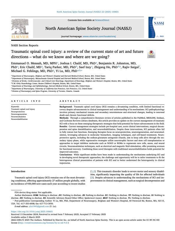 Title page of the academic article 