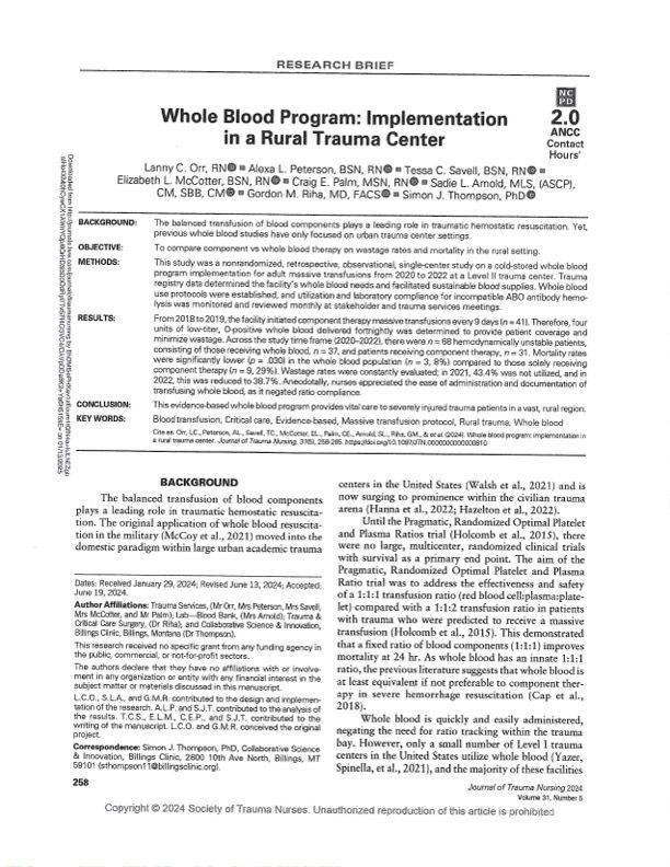 Title and abstract of a research article titled 