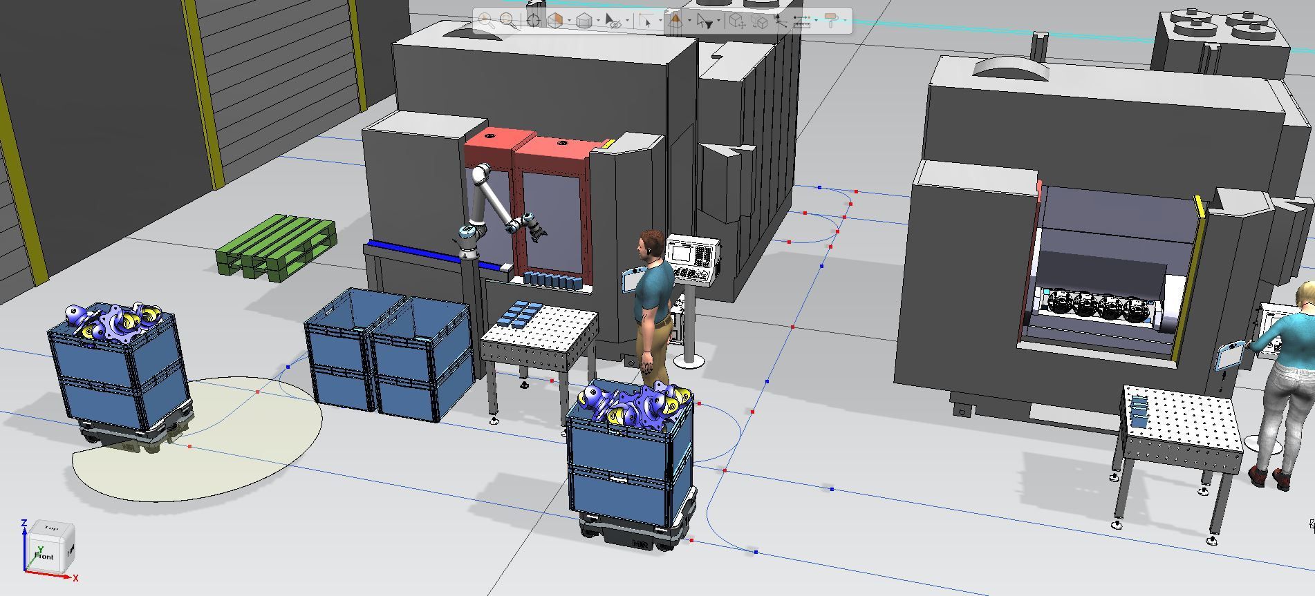 machine tending Universal Robots VR AR in process simulate