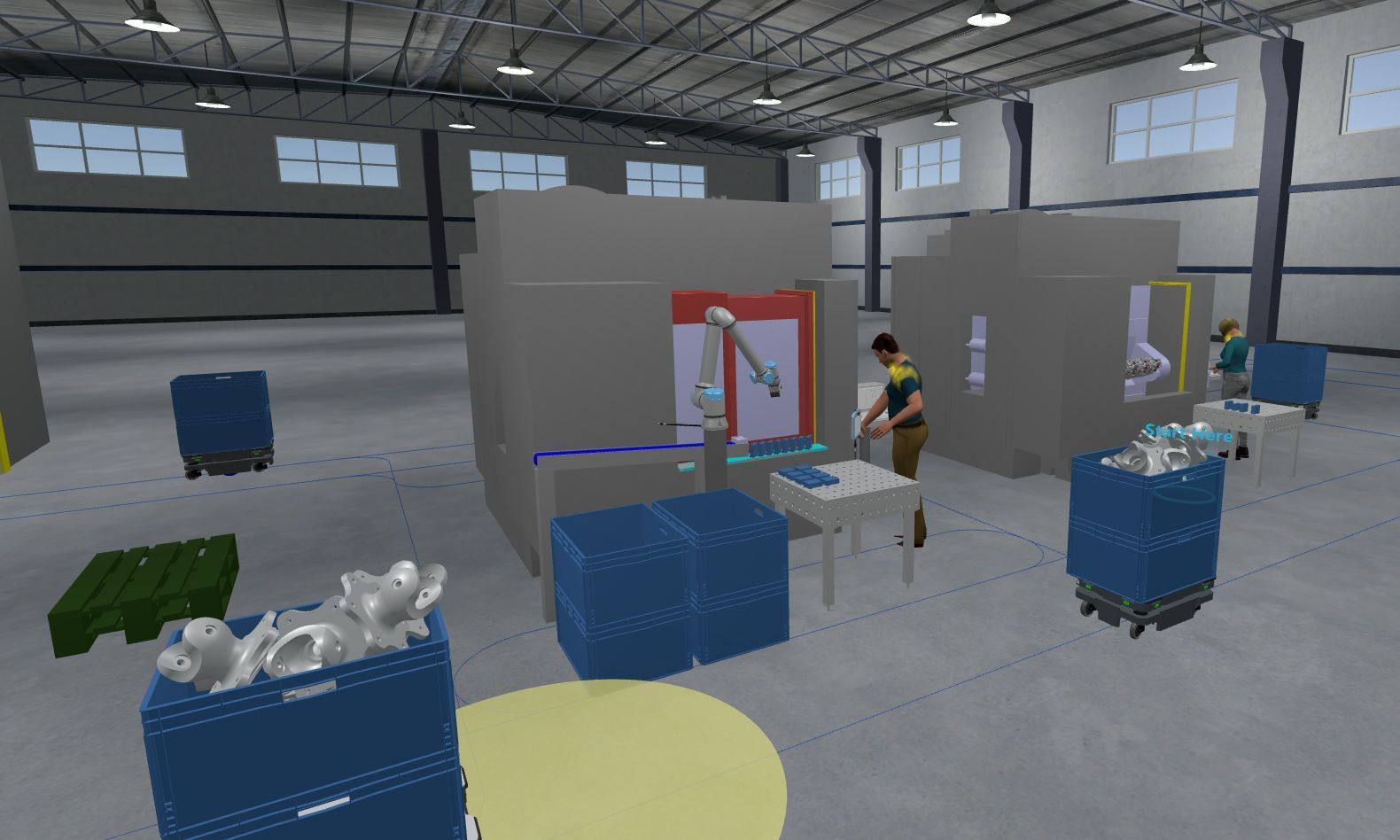Human + Virtual Reality in process simulate