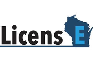 black and blue LicensE logo