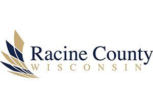 Navy and gold Racine County logo