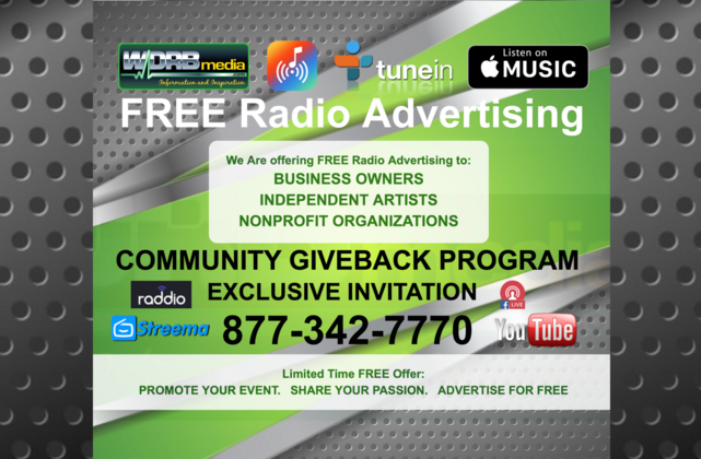 An advertisement for a free radio advertising program