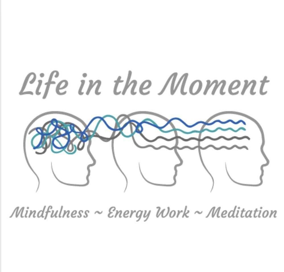 A logo for life in the moment mindfulness energy work meditation