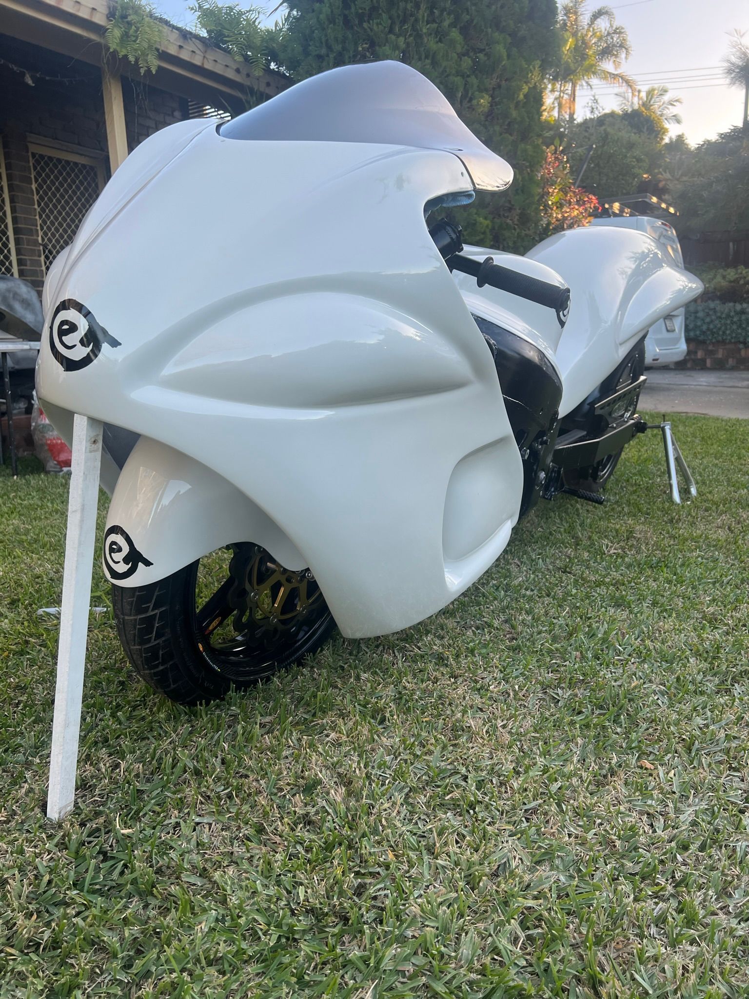 Motorcycle rider riding — Drag Bike Bodywork in Queensland, AU