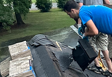 Roofing Repair — Roofer Repairing Roof in Syracuse, IN Roofing Repair — Roofer Repairing Roof in Syracuse, IN