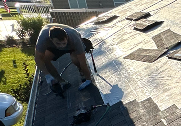 Roof Installation — Roofer Installing Roof in Syracuse, IN Roof Installation — Roofer Installing Roof in Syracuse, IN