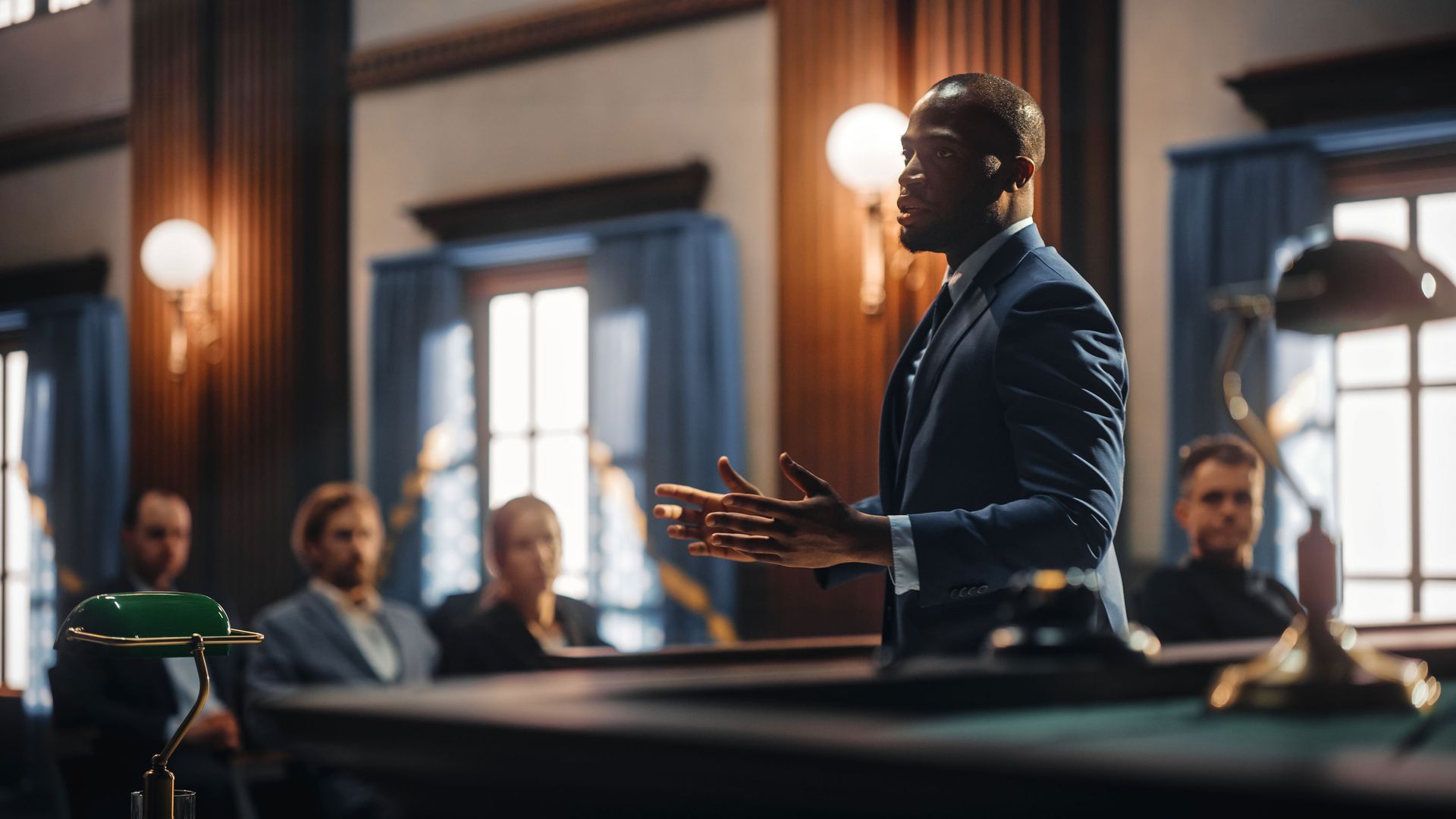 Lawyer defending a case