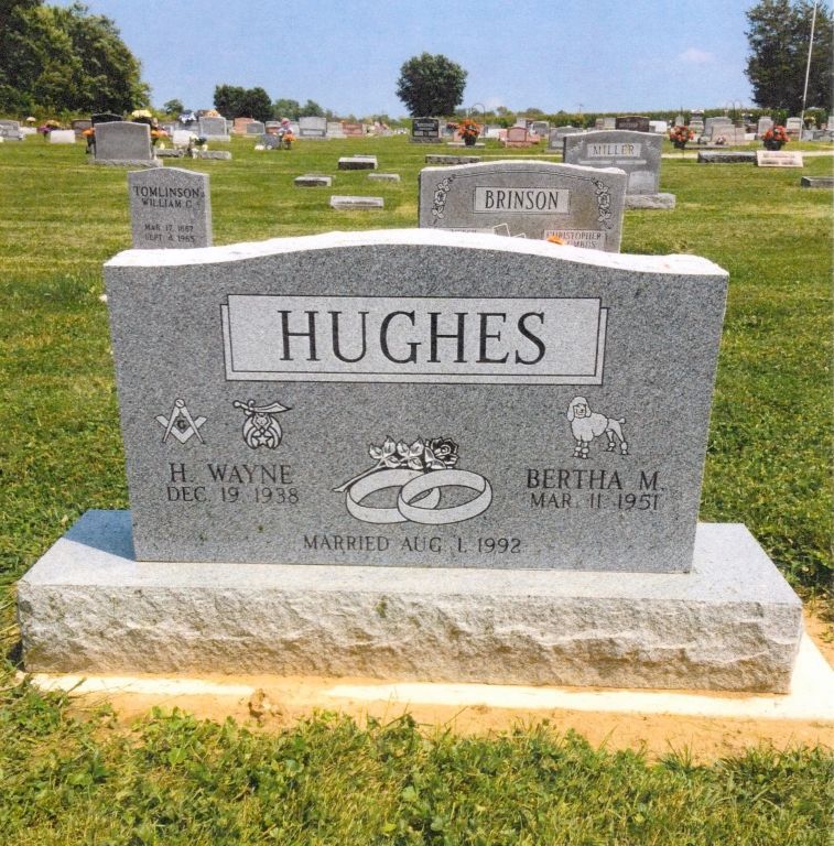 Gray gravestone in a grassy cemetery