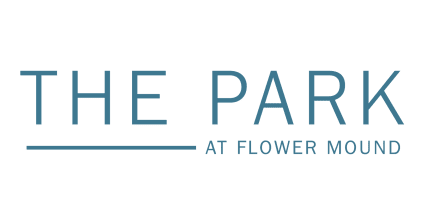 The Park at Flower Mound logo in gray-blue text on a white background